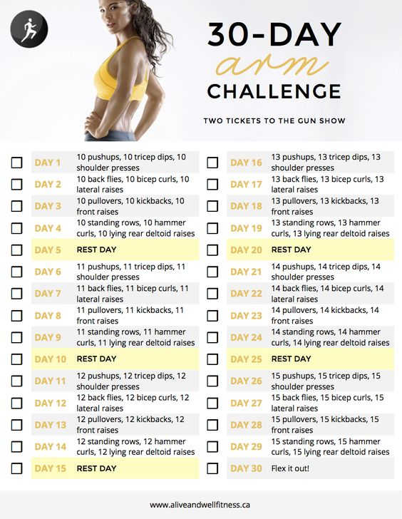 30 Day Arm Challenge to tone flabby arms and get ready for summer. #tonearms #30daychallenge #workout #women #loseweight