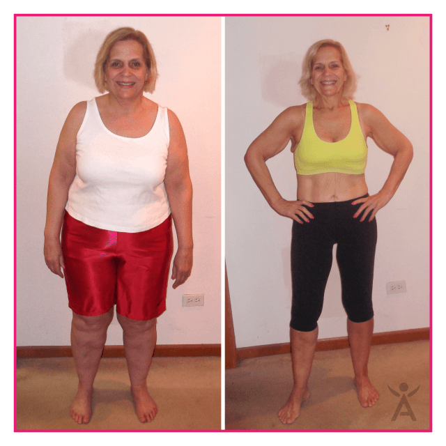 Mary's before and after photos. She used Isagenix to lose weight.