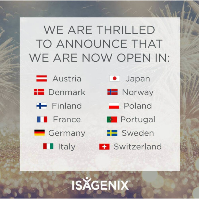 What countries is Isagenix in