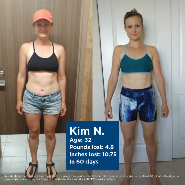 Kim's before and after photos. Results from using Isagenix products